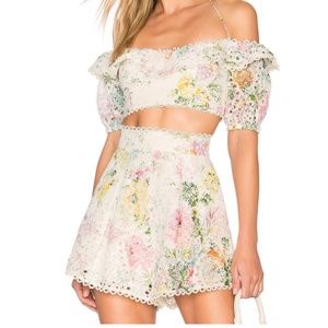 Zimmermann Heathers Garden Floral Short & Crop top